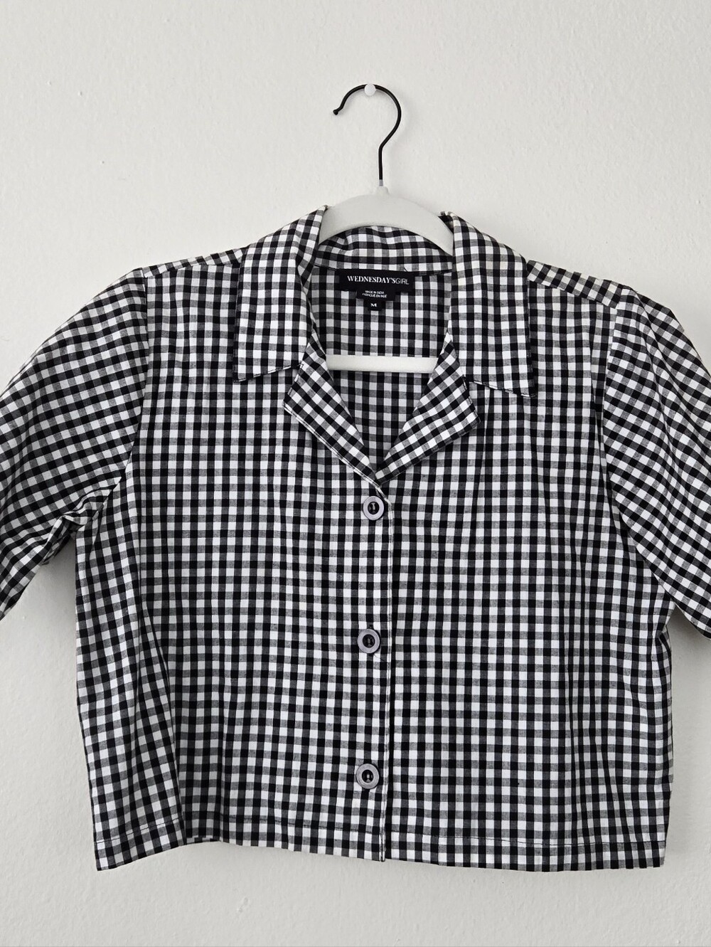 Wednesday's Girl Gingham Crop Grunge Punk Top